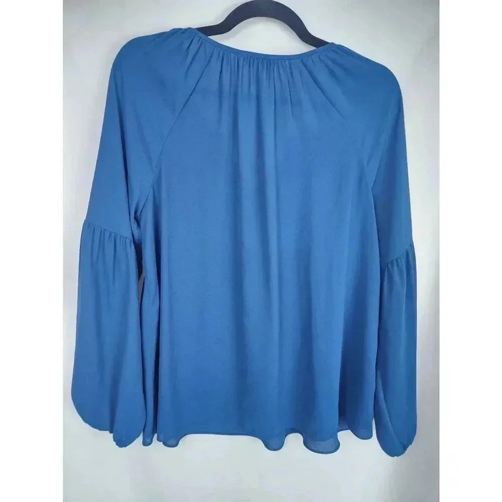 Lilly Pulitzer Charleigh Blouse Top Long Sleeve Blue Size Small